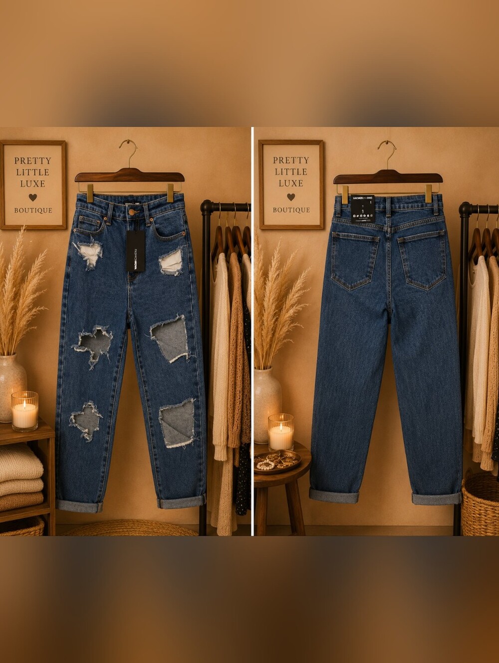 NWT Fashion Nova Ripped Distressed High Rise Mom Boyfriend Jeans Size 1